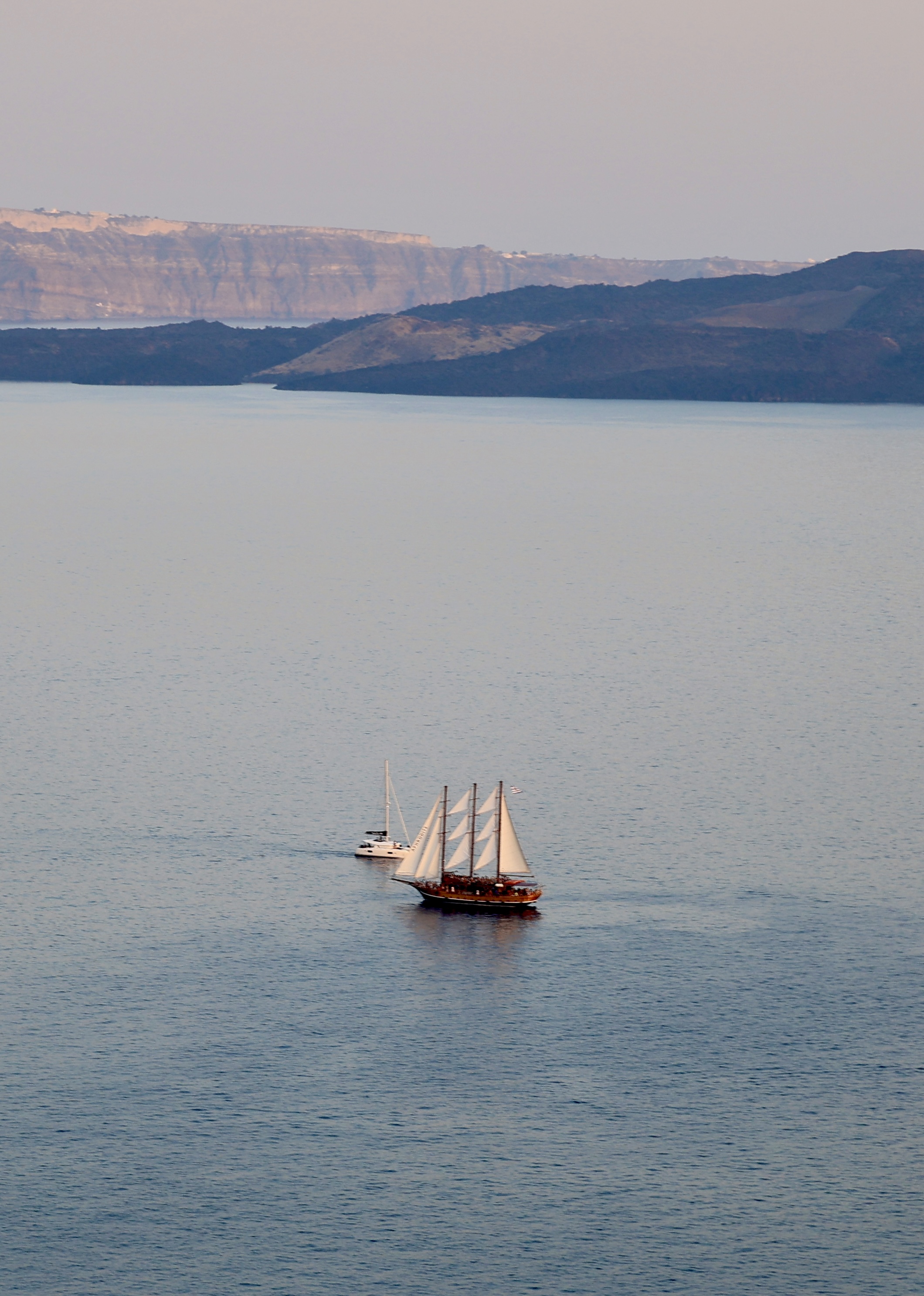 Ship sailing across Aegean Sea