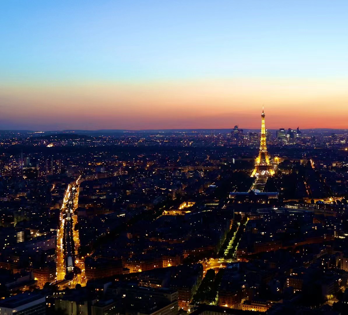 Eiffel Tower at dusk & City of Light